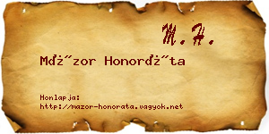 Mázor Honoráta névjegykártya